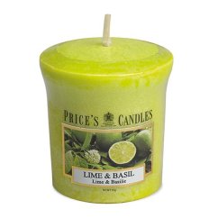 Svíčka Price´s Candles votivní, Lime & Basil