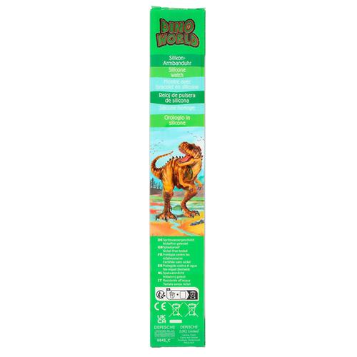 Dino World Uhr mit dunkelgrünem Zifferblatt