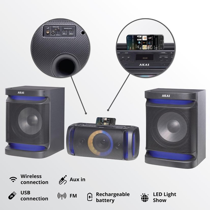AKAI Dvojitý reproduktorový systém MX5 reproduktory