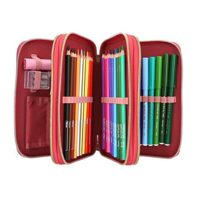 Three-tier pencil case with Top Model Leoheart accessories