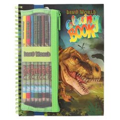 Omaľovánka s pastelkami v obale Dino World