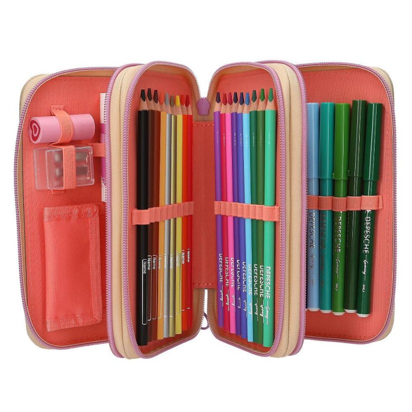 Three-tier pencil case with Top Model Girl Power, Fergie & Jill accessories