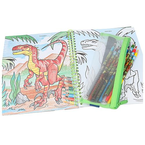 Kolorowanki z kredkami w opakowaniu Dino World