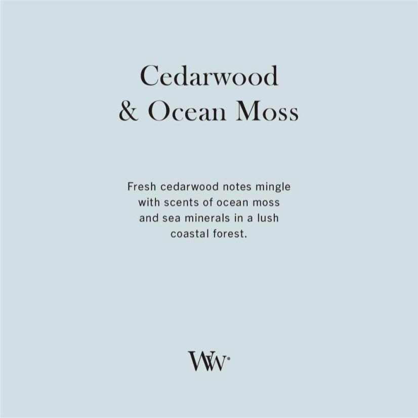 WoodWick Medium Candle, Cedarwood & Ocean Moss