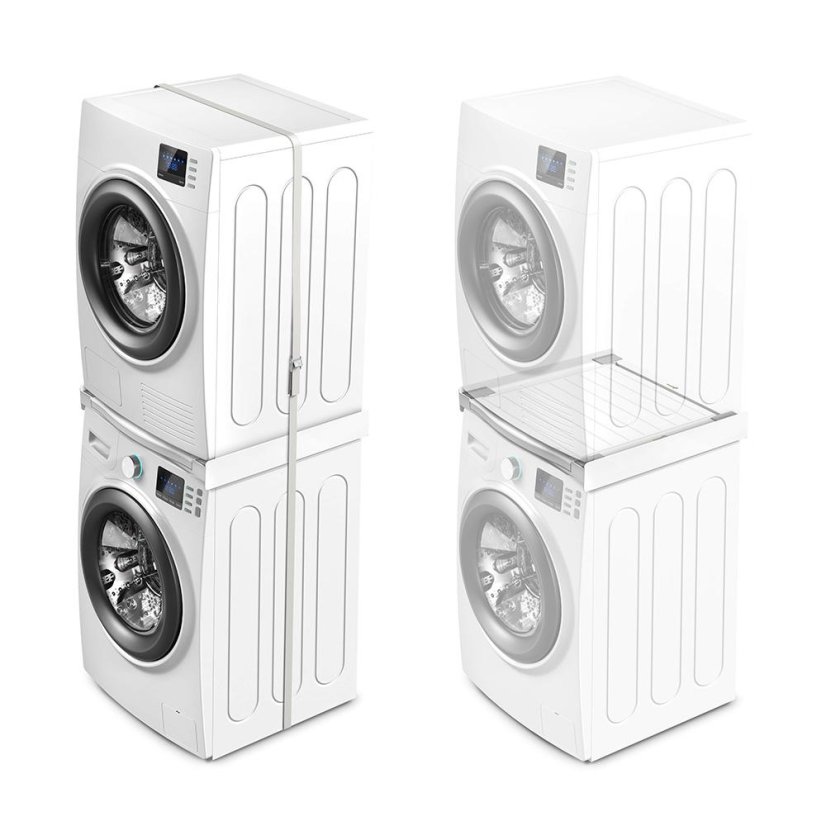 Universal spacer between washing machine and dryer with pull-out shelf Meliconi Torre Dry 656133 white