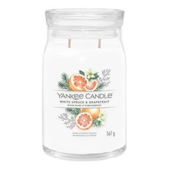 Duża świeca Yankee candle Signature, White Spruce & Grapefruit