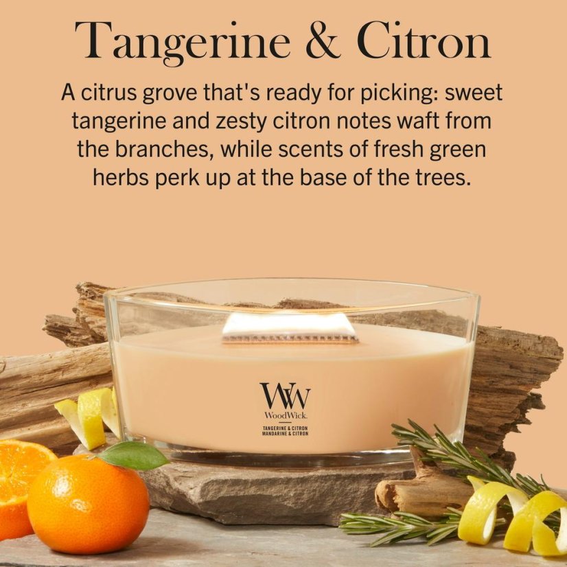 WoodWick hajó alakú gyertya, Tangerine & Citron
