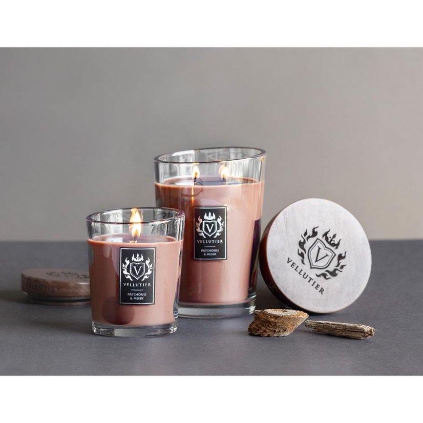 Große Kerze Vellutier, Patchouli & Musk