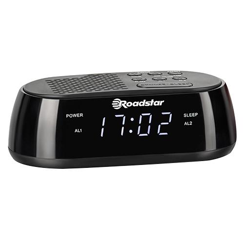 Roadstar CLR-2477 Black Radio Alarm Clock