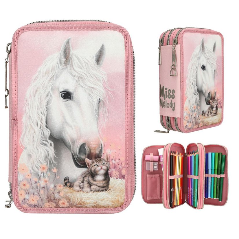 Three-tier pencil case with Miss Melody True Friends accessories