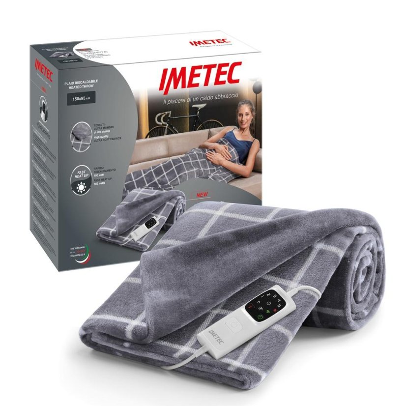Imetec Adapto Velvet Squar 16775 sivá vyhrievaná deka