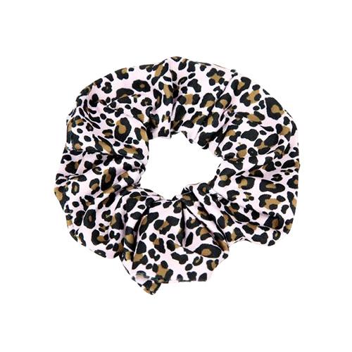 Princess Mimi Leopard White fabric hair ties