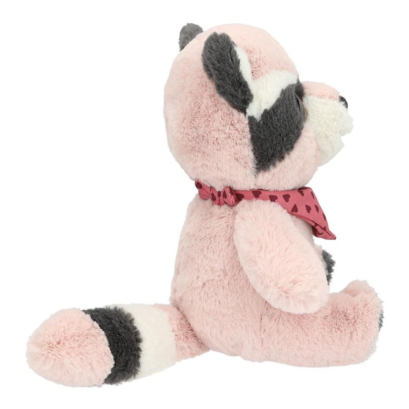 Snukis Charlie Raccoon Teddy Bear – Pink and Brown, 18 cm