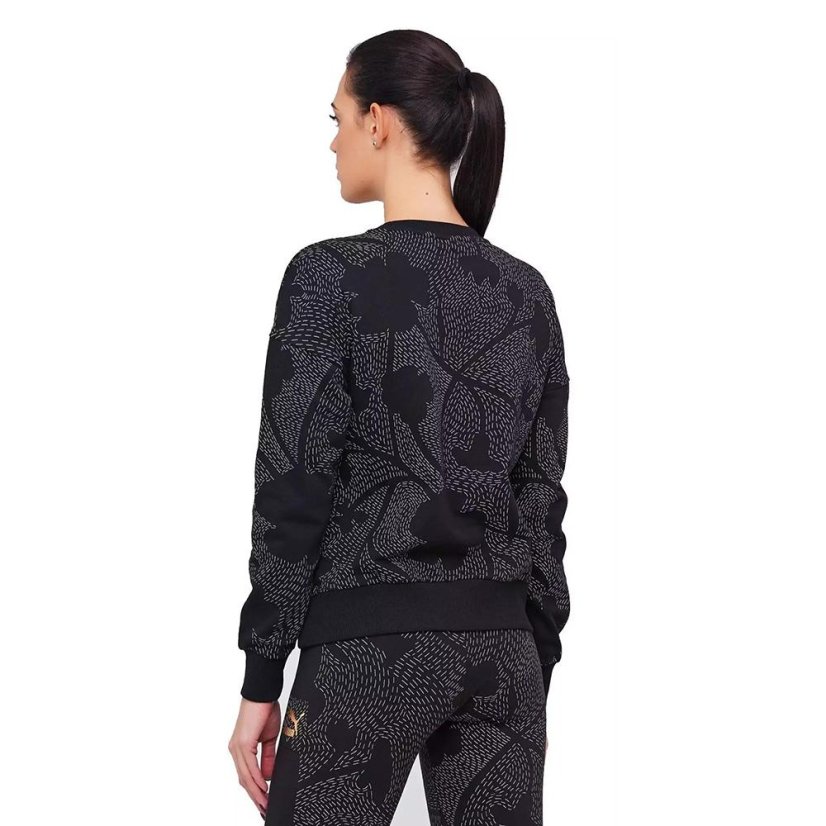 Damen-Sweatshirt Puma Classics Graphics AOP Crew Sweat - Farbe: Schwarz, Größe: S