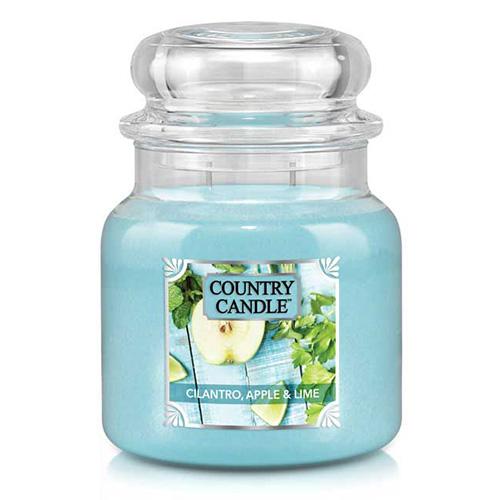 Country Candle közepes méretű gyertya, Cilantro, Apple & Lime