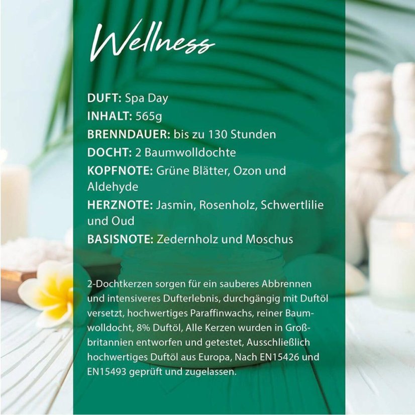 Große Woodbridge-Kerze, Spa Day