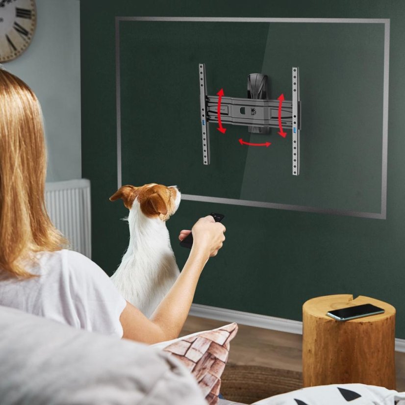 Neigbare TV-Halterung (Wand/Trockenbau) Meliconi 480877 EXTRA 400 Tilt N Turn CG schwarz