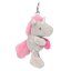 Plush unicorn keychain with carabiner Ylvi, gray with pink heart