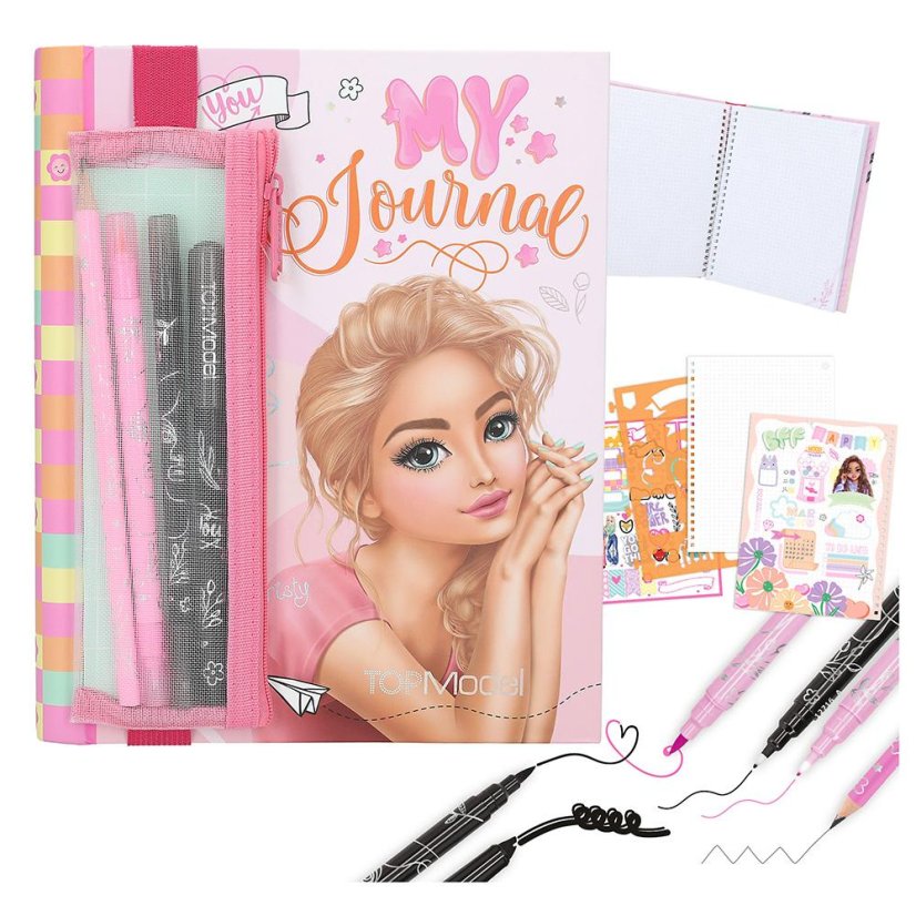 Tagebuch mit Federmäppchen und Schreibutensilien Top Model, Christy