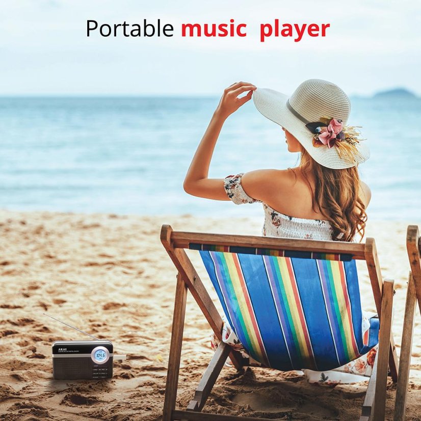 AKAI PR006A-471U čierne rádio