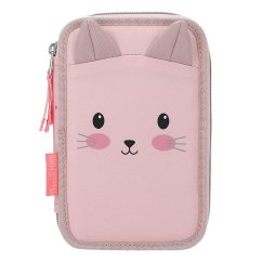 Dvoupatrový penál s výbavou Princess Mimi – kočička, růžový