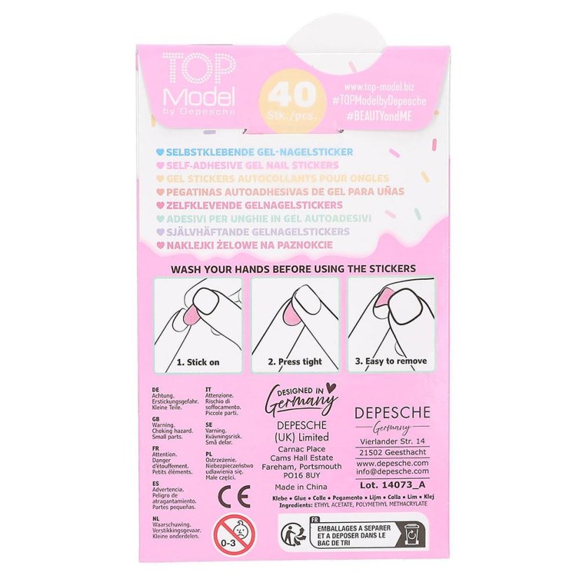 Top Model Beauty & Me Gel Nail Sticker Set, Candy