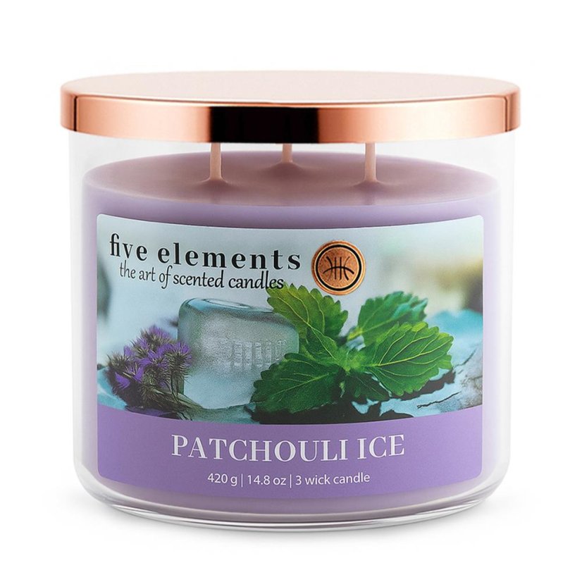 Five Elements Patchouli Ice scented candle, 420 g, 3 wicks