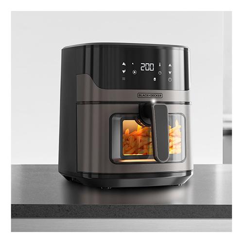 Heißluftfritteuse Black+Decker BXAF6500E schwarz-silber