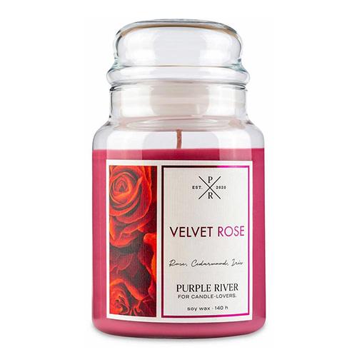 Kerze Purple River groß, Velvet Rose