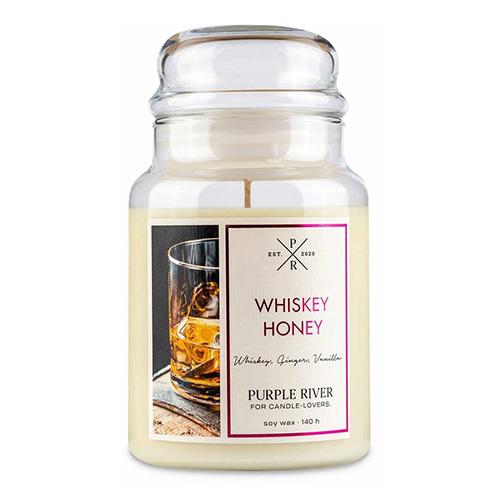 Kerze Purple River groß, Whiskey Honey