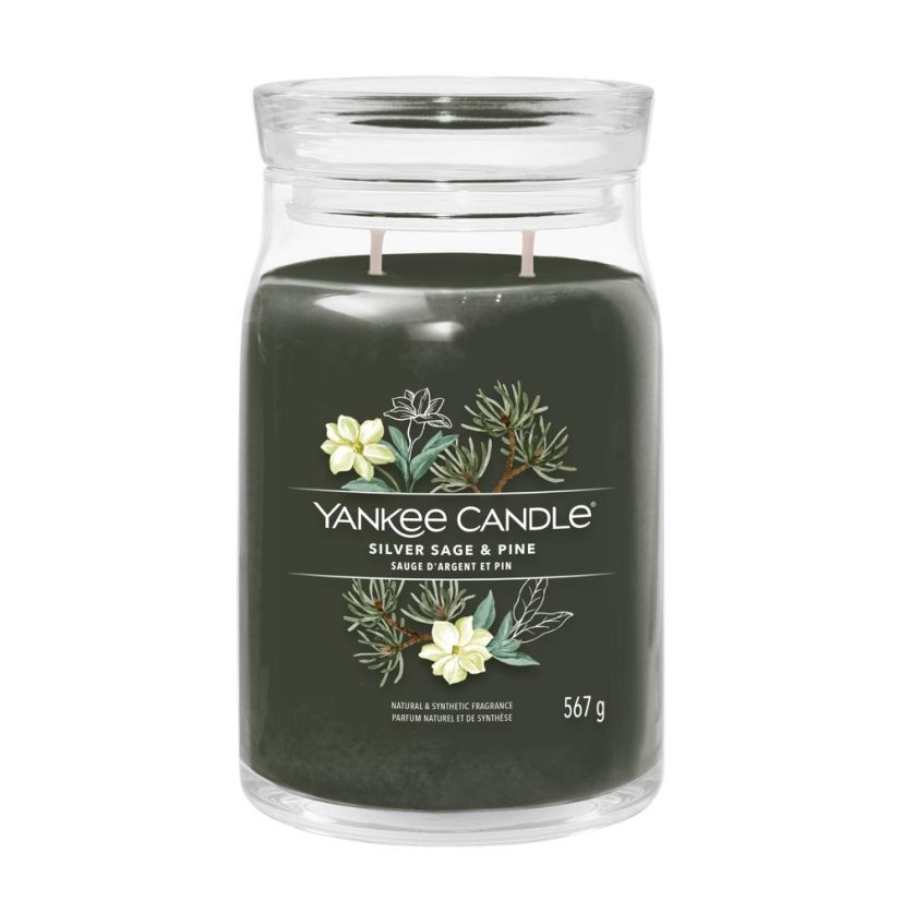 Duża świeca Yankee candle Signature, Silver Sage & Pine