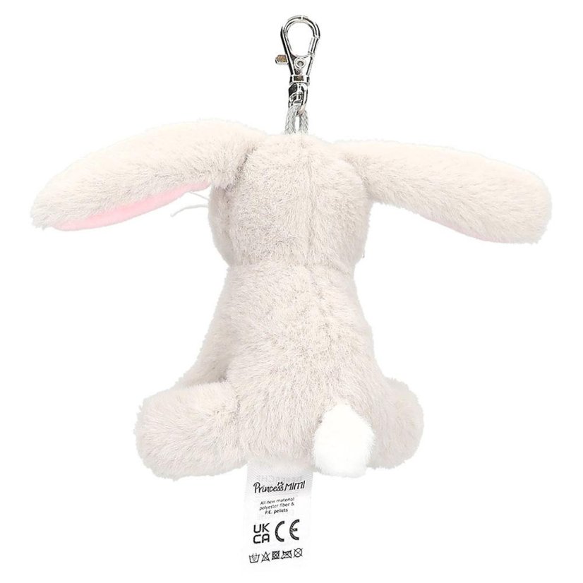 Nelly Princess Mimi plush bunny keychain, gray