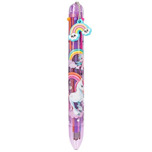 Viacfarebné guľôčkové pero s príveskom Ylvi Rainbow