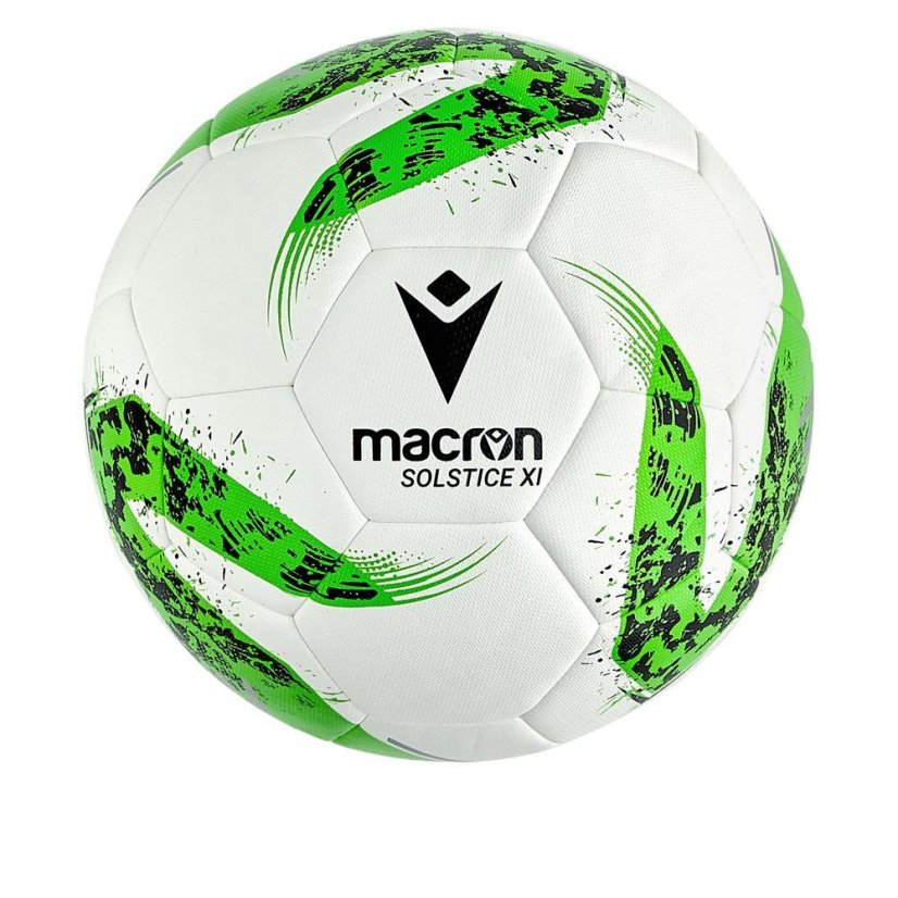 Fußball Macron Solstice XI - Farbe: Weiß/Grün, Größe: 4