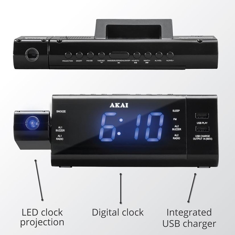 AKAI ACR-3888 čierny rádiobudík