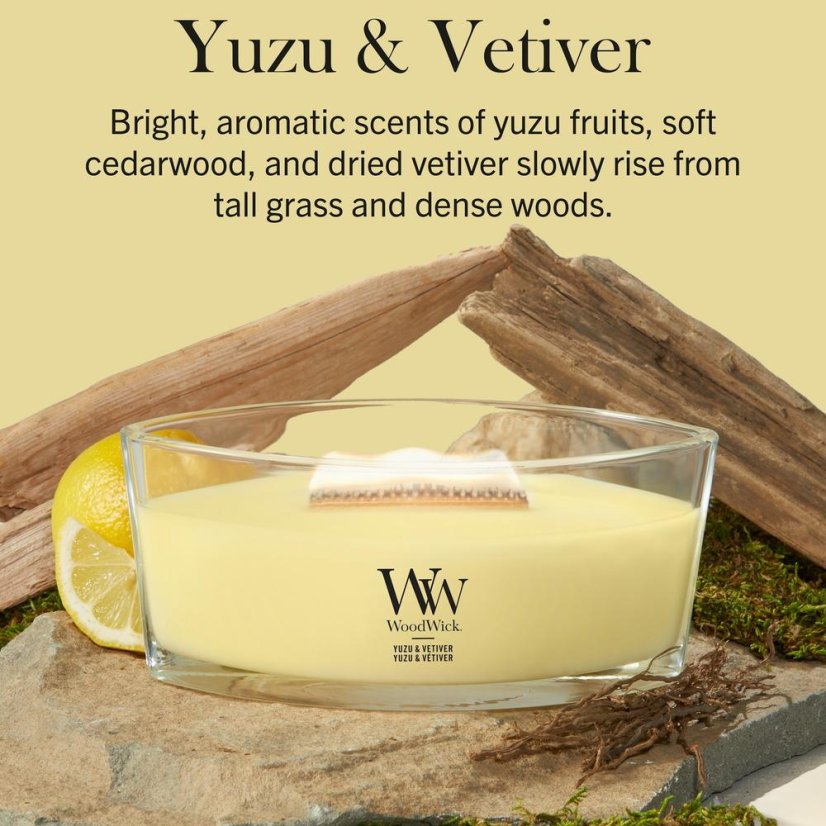 Świeca WoodWick w kształcie łodzi, Yuzu & Vetiver