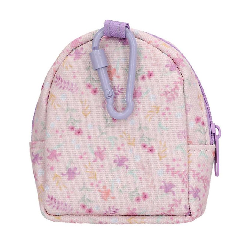 Mini batoh s karabínou a doplnkami Top Model – mačička, fialový zips