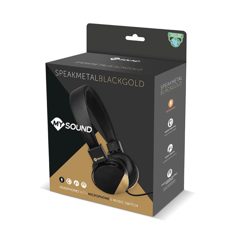 Meliconi My sound Speak Metal 497456 black and gold headphones