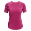 Koszulka damska Under Armour Rush Scallop SS - Kolor: Różowy, Rozmiar: M