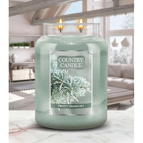 Country Candle große Kerze, Frosty Branches