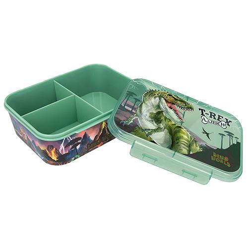 Dino World Snackbox, drei Fächer, T-Rex Lunch