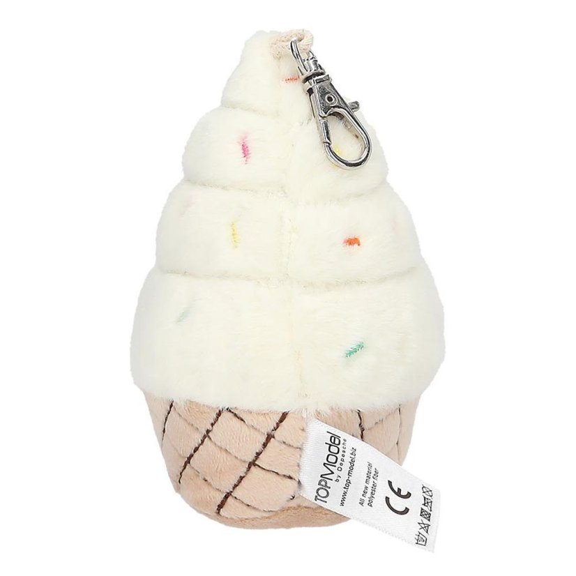 TOPModel Plush Keychain with Carabiner – Vanilla Ice Cream