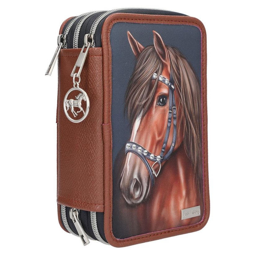 Three-tier pencil case with Miss Melody accessories, Luxury Horse
