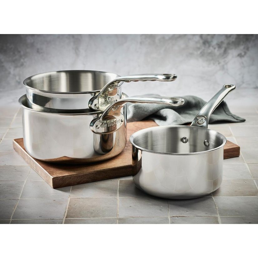 Set of 3 de Buyer Affinity 3706.01 stainless steel pots
