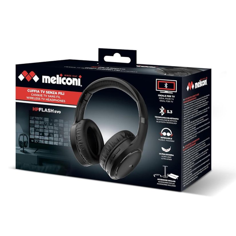 TV headphones with BT 5.3 Meliconi HP Flash Evo 497334 black