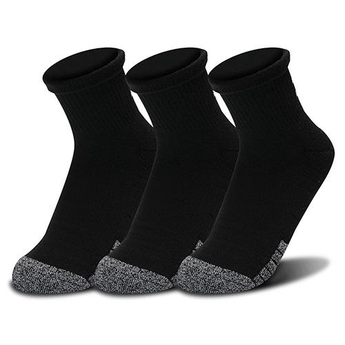 Under Armour UA Heatgear Quarter Unisex Socks - Color: Black, Size: L