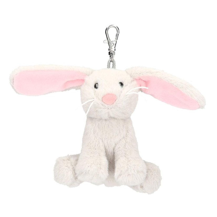 Nelly Princess Mimi plush bunny keychain, gray