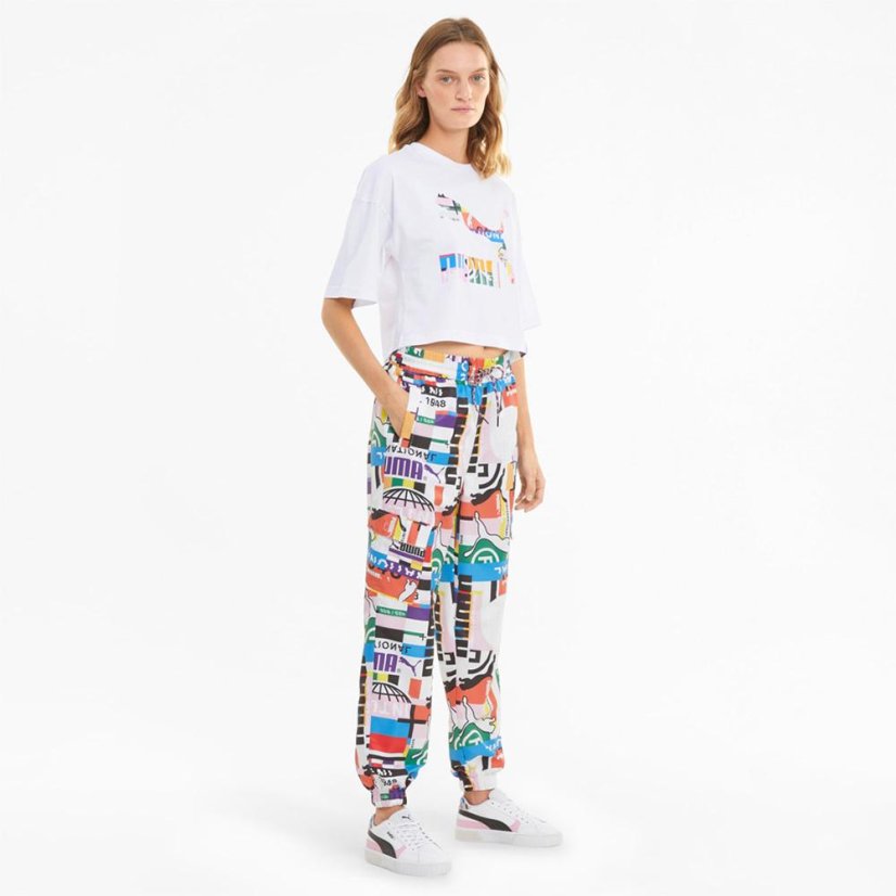 Women's Puma International Graphic crop top - Color: White, Size: M