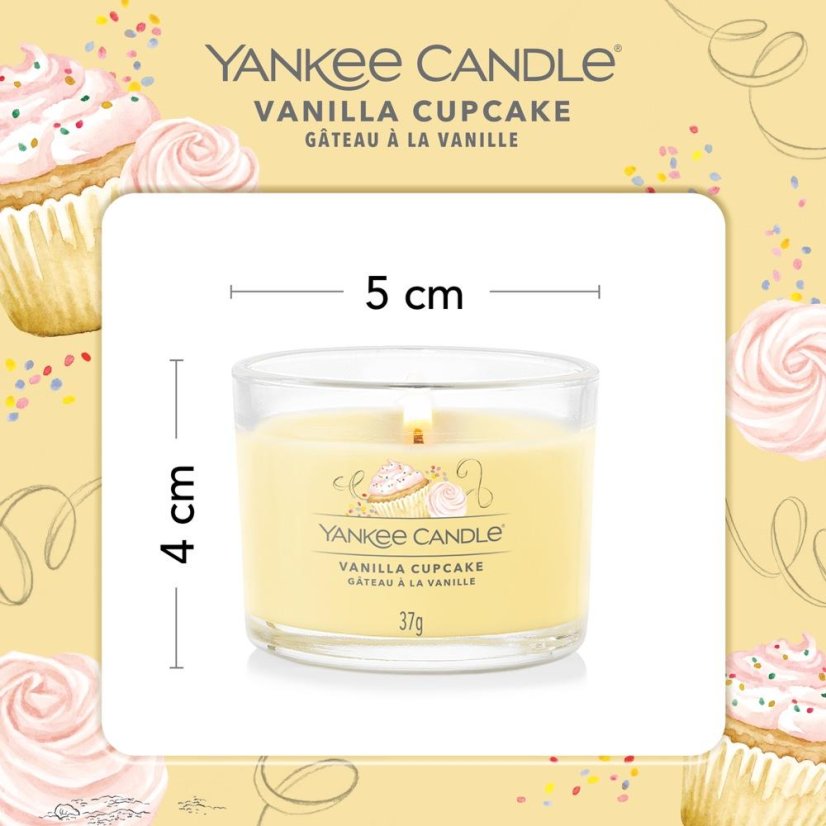 Svíčka Yankee Candle votivní ve skle, Vanilla Cupcake