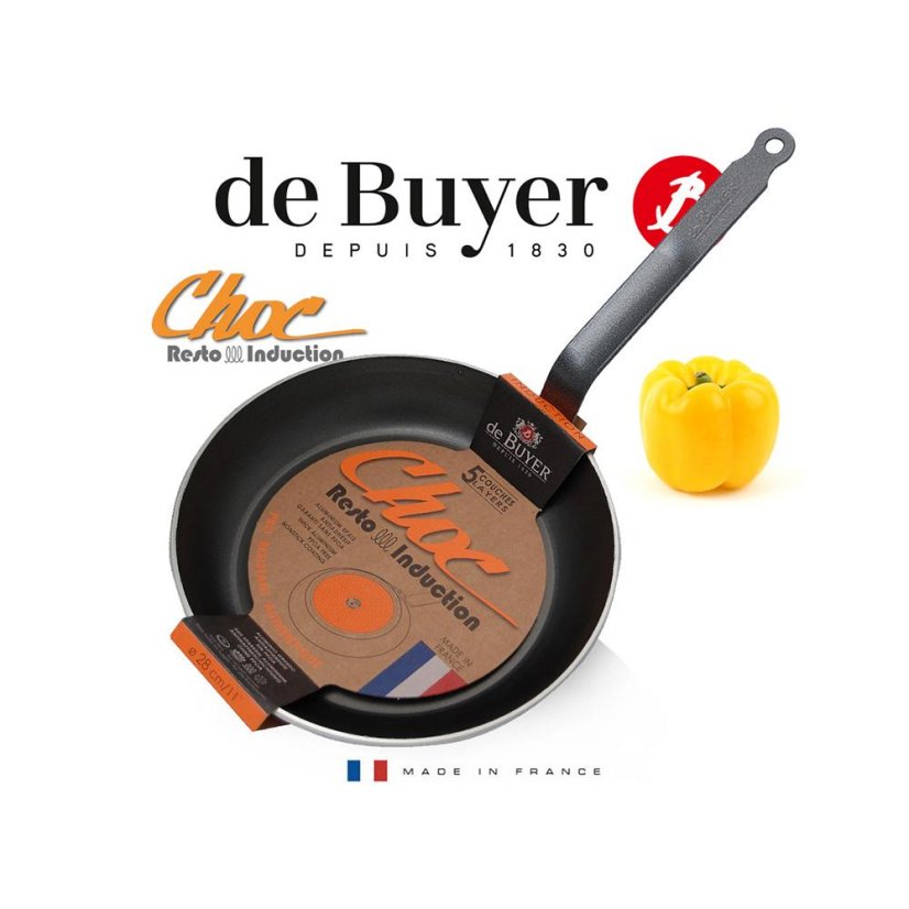 Antihaftpfanne für gesunde Zubereitung von Speisen de Buyer Choc Resto Induction 8480.28, 28 cm